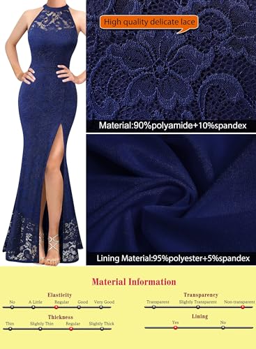 Image of VFSHOW Womens Formal Sexy Halter High Slit Prom Wedding Guest Maxi Dress 2023 Illusion Sweetheart Neckline Evening Long Gown