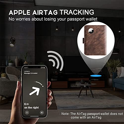 Image of Airtag Passport Holder for Travel Essentials, Passport Cover, Rfid Wallet | Travel Wallet, Leather, Passport Case, Travel Accessories, Vacation Luggage Must Haves, for Men Women