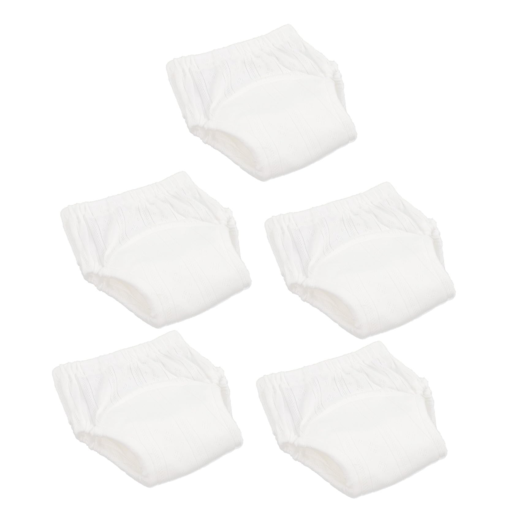 Pantalones de Entrenamiento para Bebés de Algodón Blanco, Absorbentes y Transpirables, Pack de 5 Piezas 9-11 Kg, Ideales para Aprendizaje de Baño