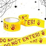 Absperrband für Halloween, 4,5 cm x 25 m, 'No Pasar', dekoratives Klebeband für gruselige Kriminalszenen, bezaubernde Häuser, Halloween-Partys und Fluchträume, aus PVC Amar
