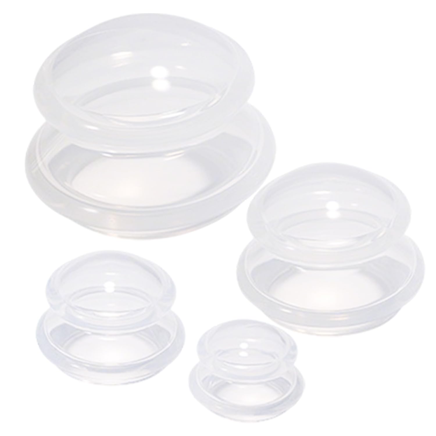 4 Piezas Ventosas De Silicona Al Vacío, Copas De Vacío para Celulitis Alivio, Copas Masaje Celulitis, Silicona Translúcida, 4 Tamaños, para Aliviar Dolor, Aliviar Presión, Cuidado Corporal