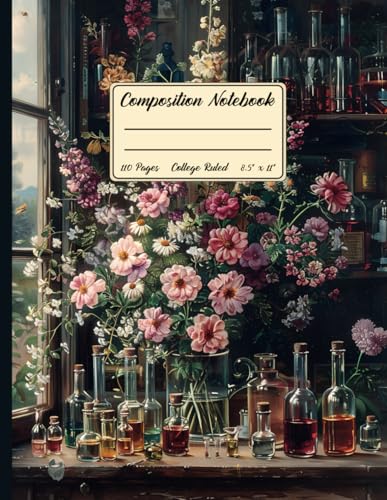 Composition Notebook College Ruled: Vintage Aesthetic Science Lab Tools Illustration Vol.4, Journal for School, College, Office or Work, 110 Pages, 8.5