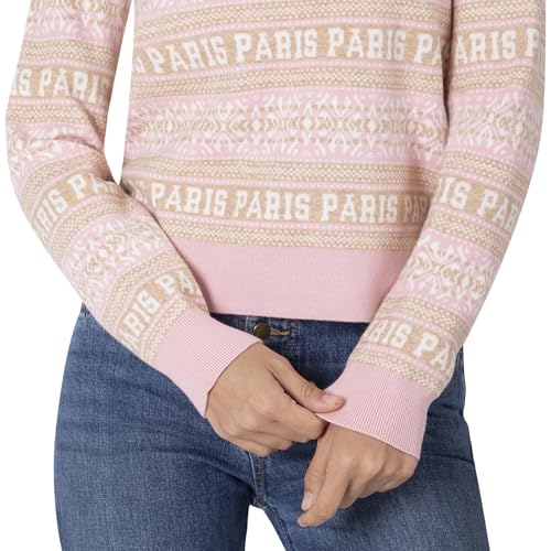 Paris Hilton Women's Soft Knit Crew Neck Sweater Long Sleeves Cozy3