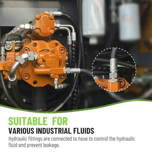Image of 12 Pack Hydraulic Hose End Fittings: 3 /8 inch I.D. Hose x 1 /4 inch JIC 37 Female Swivel Crimp Fittings With Protection Cover
