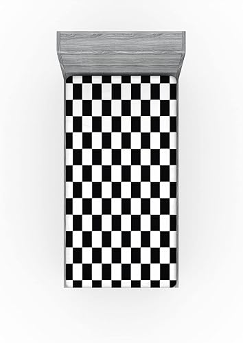 Miniatura 2 de Ambesonne Juego de 2 sábanas bajeras, tablero de juego clásico, funda de cama con bolsillos profundos elásticos y profundos, 2 piezas, el paquete