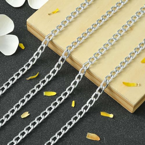 UR URLIFEHALL Correntes de elos torcidos de alumínio de 10 m, correntes ovais não soldadas com carre