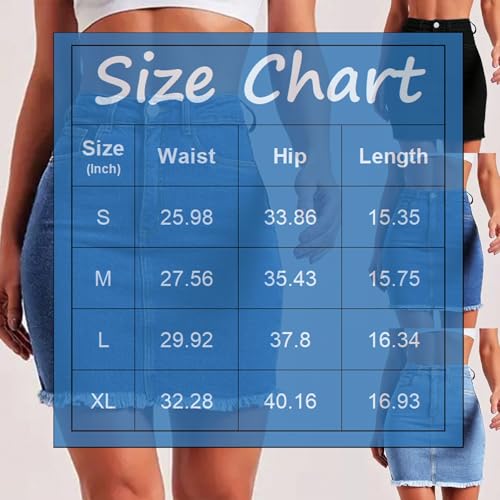 Stretchy Denim Mini Skirts for Women High Waisted Slim Fit Raw Hem Jean Skirt Stretch Bodycon Short Skirt with Pockets4