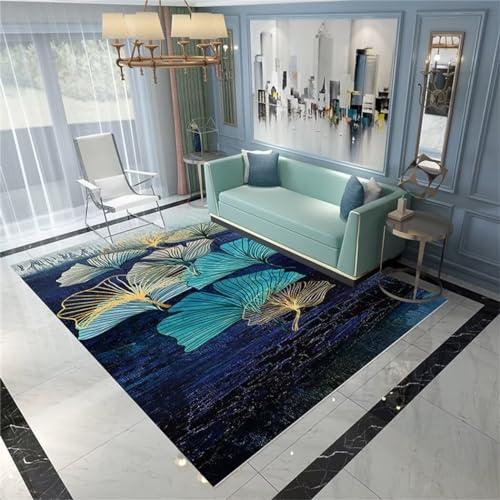 Moquette de salon douce facile à nettoyer tapis de lit bleu - 2