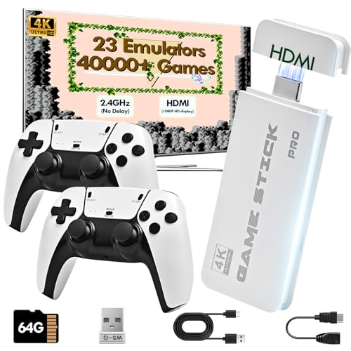 2026 Game Stick 4k 40,000 Games, Retro Gaming Console with