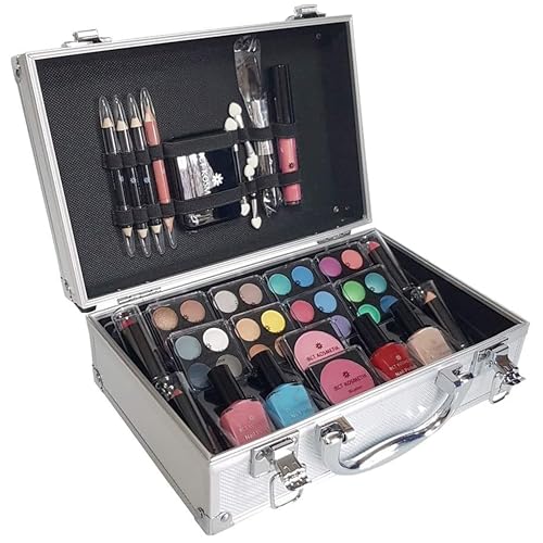 BCT-Kosmetik 52 Makeup Set with Travel Vanity Box Set Professional Carry & Storage Train Case Beauty Makeup Cosmetic & Tools for Gift Travel Make Up Carry Box Christmas