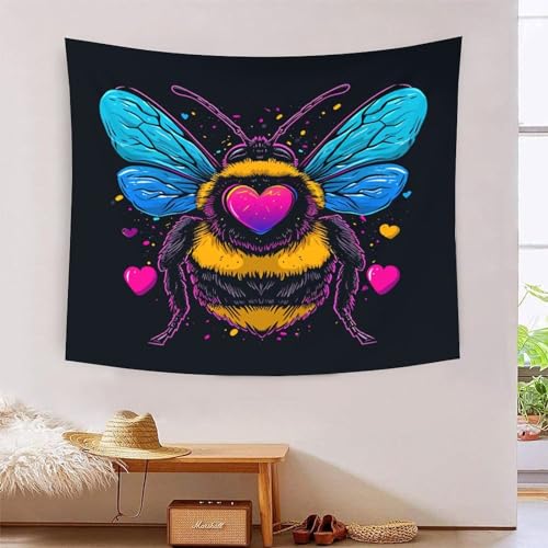 Art mural tapisserie grand format abeille 3D 180x230cm tenture salon