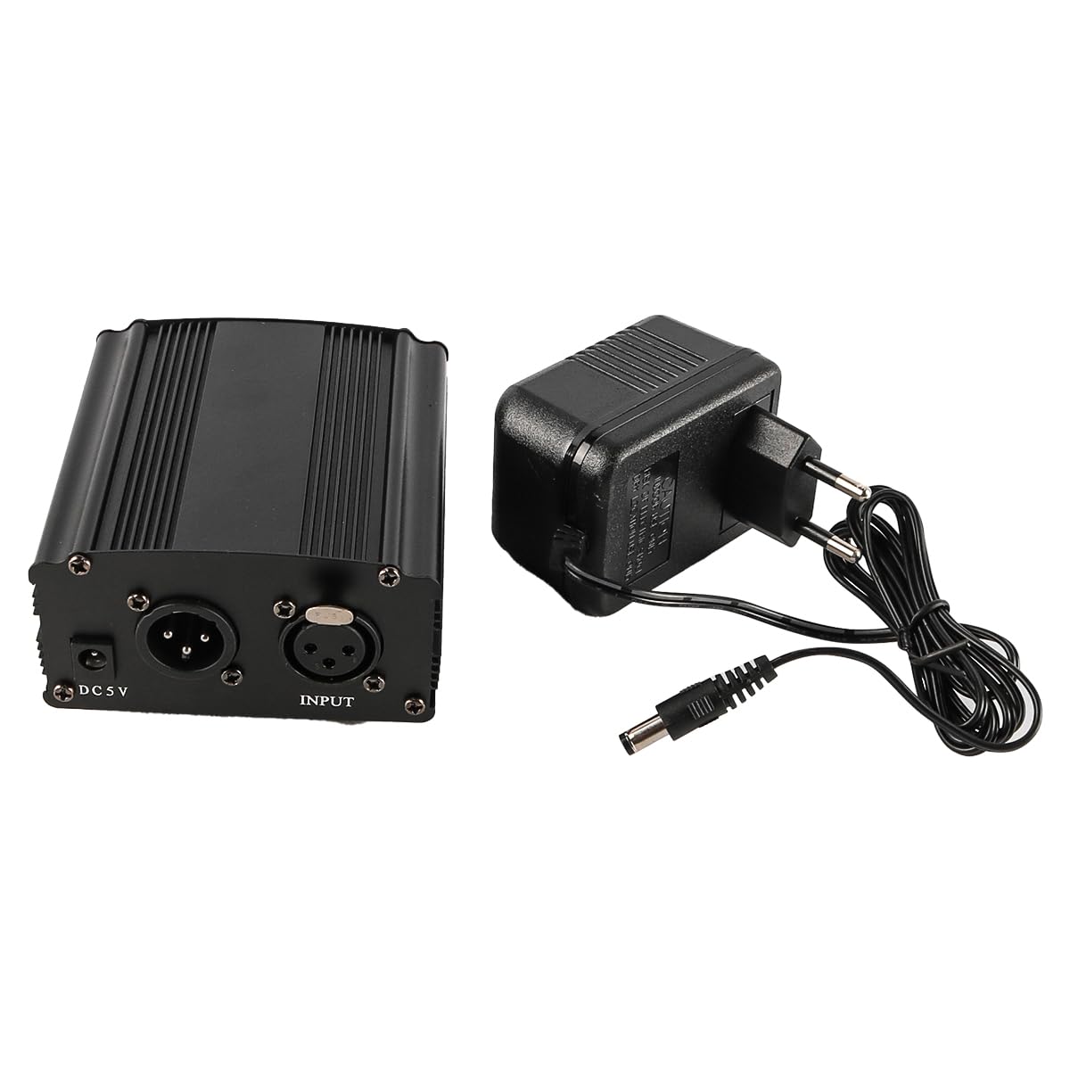 Fuente de alimentación Fantasma de 48 V para micrófonos de Condensador Fuente de alimentación Estable con tecnología antirruido Ideal para grabación de música y Equipos de Audio