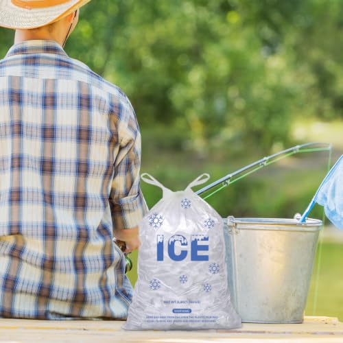 Image of 200 PACK 3 lb. Plastic Drawstring Ice Bags 9 inch x 15.5 inch Heavy-Duty