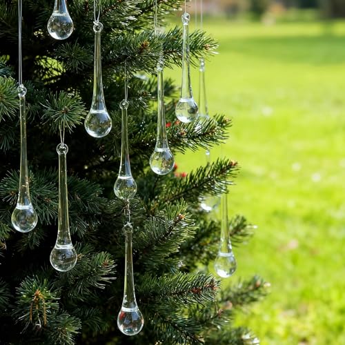 DAHI 14pcs Christbaumschmuck eiszapfen eistropfen Anhänger aus Glas...