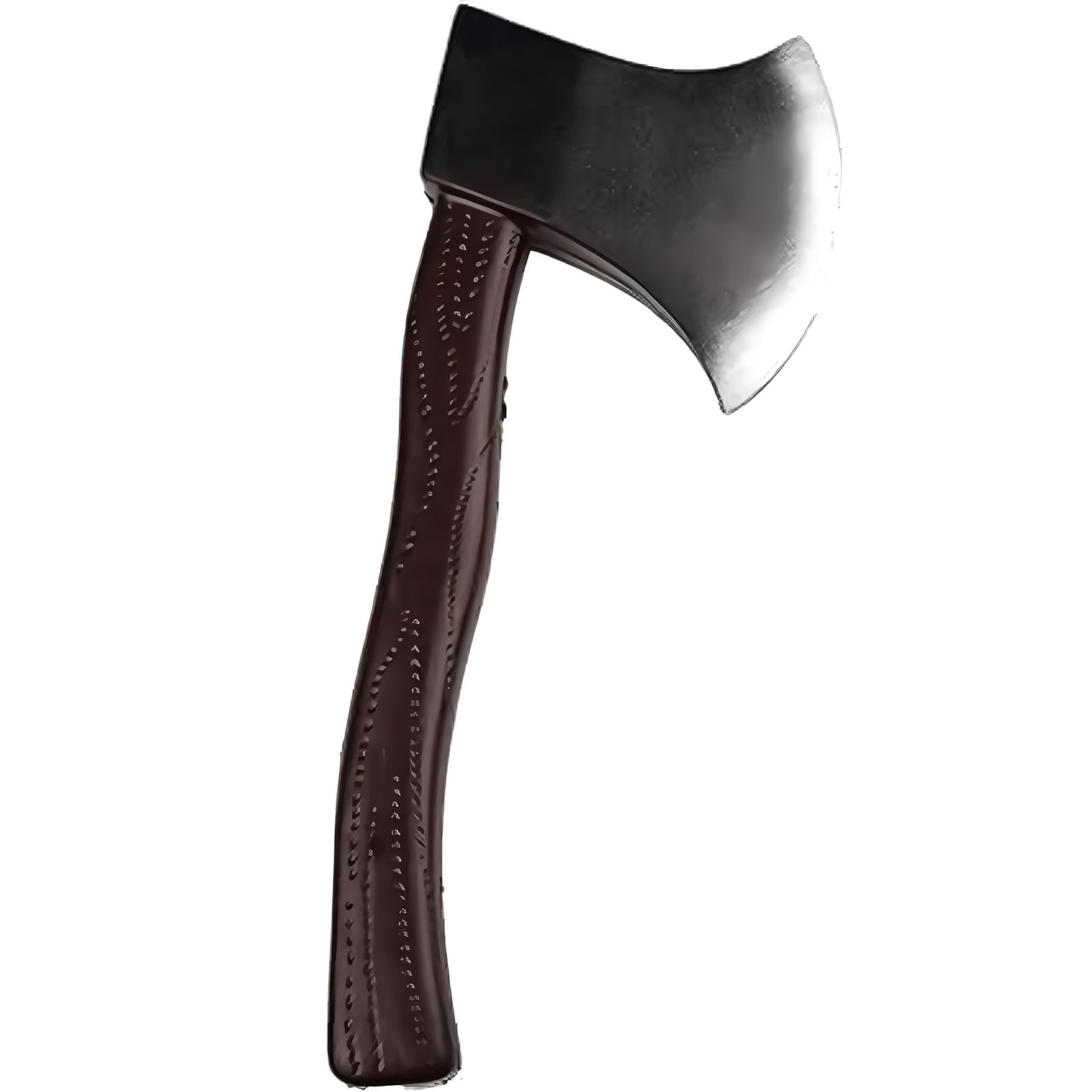 MFUOE Fake Axe Foam Axe Toy Props Plastic Prop Fancy Dress Accessory Wicked Costumes Adult Choping Axe Woodsman Axe With Brown Handle for Halloween,Cosplay