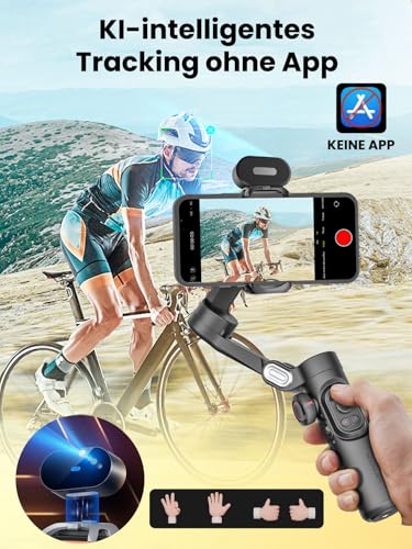Aochuan Smartphone Gimbal-Stabilisator ohne App für iPhone und Android