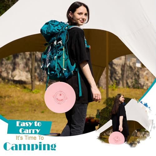 Image of Spisces Upgraded Collapsible Stool with Cushion, 1000 lbs Capacity & 19.7-in High, Wider & Taller Heavy Duty Portable Telescoping Foldable Seat for Adults Camping, Travel, Music Festivals, Outdoors