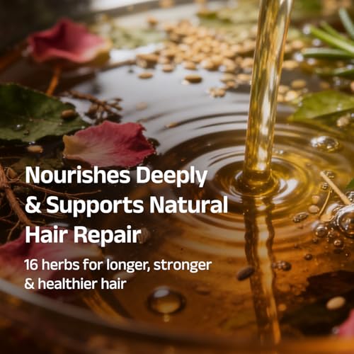 Image of Vedix Keshamrut Herbs Infused Ayurvedic Hair Oil With Bhringraj, Amla & Rosemary I Control Hair Fall & Boost Hair Growth I 16+ Whole Herbs, Leaves & Flowers I For Men & Women I No Mineral Oils & Chemicals (200ml)