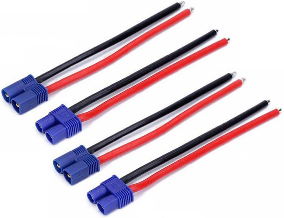 JFtech 2 Pairs EC3 Connector Male & Female 3.5mm Banana Plug 10cm 14 AWG Wire Cable for RC Airplane Quadcopter FPV Drone Lipo Battery ESC