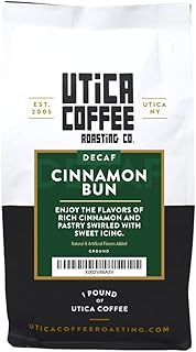 Decaf Cinnamon Bun | Specialty Flavored Medium Roast Ground Coffee | 16 Oz Reclosable Bag