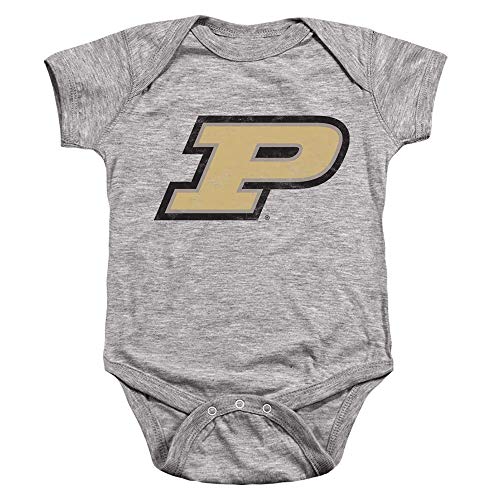 Purdue University Official Distressed Primary Unisex Infant Snap Suit for Baby, Athletic Heather, Medium (12 Months)