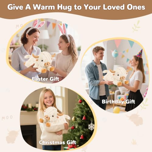 Image of Highland Cow Heating Pad for Period Cramps, Heated Plush Stuffed Animals | Menstrual Pain Relief Portable Electric Heat Pad,Teen Girl Gifts Trendy Stuff,Gift for Women Teenage Girls Highlandcow Lovers