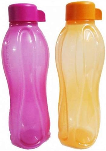 Tupperware Tp-120-B500 Aquasafe - Botella de agua deportiva (tapa redonda de 16.9 fl oz, 2 piezas)