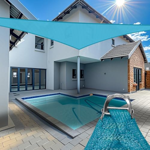Reinforced 25' x 40' x 47.2' Custom Size Turquoise Sun Shade Sail (T283) Canopy Awning for Patio Backyard Lawn Garden Outdoor Activities UV Block Mesh Netting, We Can Make s