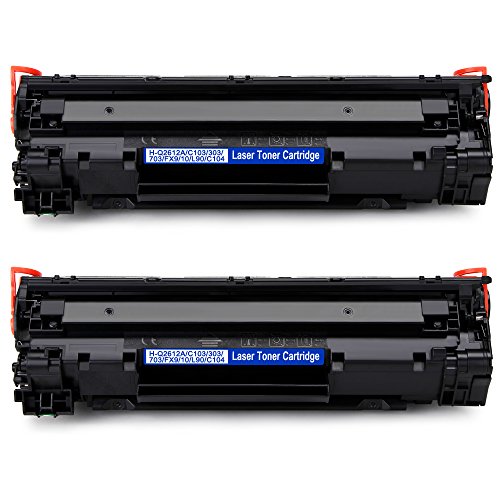 IKONG 12A Q2612A Tóner, 2 Negros para HP LaserJet 1018 1010 1020 1022 3050 3055 3015 3030 1022nw M1005 1015 M1319f 1022n 1012 3020 3052 3050z Impresora - 2,000 Páginas por 12A Q2612A Tóner