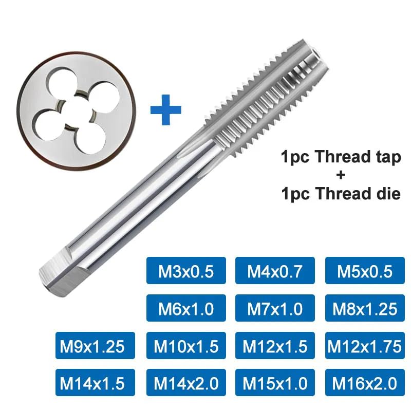 Juego de machos y terrajas para roscar Metal HSS, 1 Juego M9x1,25