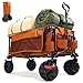 TIMBER RIDGE XXL Bollerwagen Faltbar Breite Reifen Strandwagen mit Seitentasche Getränkehalter Verstellbarem Griff, Gartenwagen für Alle Gelände, Draussen Camping Einkaufen, 100kg Belastbarkeit