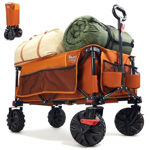 TIMBER RIDGE XXL Bollerwagen Faltbar 200L Breite Reifen Handwagen Klappbar...