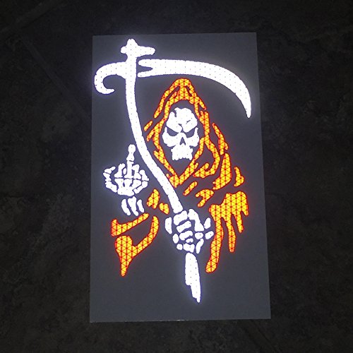 Image of customTAYLOR33 High Intensity Grade Reflective Grim Reaper Decal (7 inches X 4 inches)