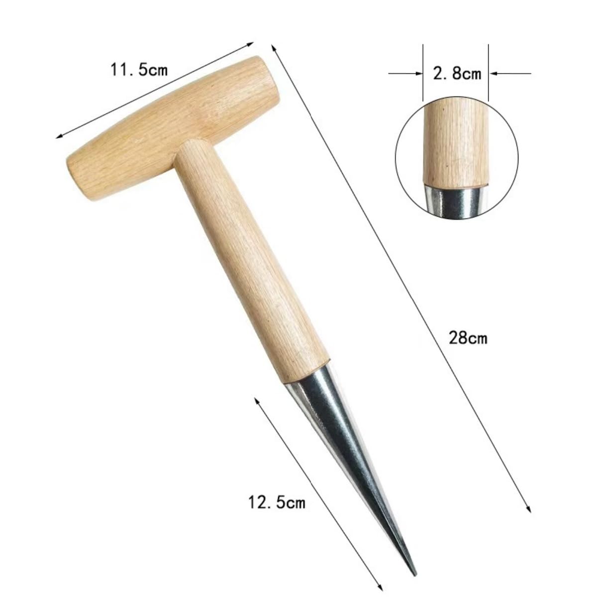 Piantatoio tradizionale,semina dibbers bulbi strumenti di piantagione bulbi in acciaio inox,maneggevole foraterra alberelli e bulbi con facilità e precisione,28 cm