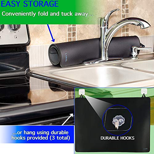 Larsic Stove Cover - Thick Natural Rubber Sheet Protects Electric Stove Top. Anti-Slip Coating, Waterproof, Heat Resistant, Foldable. Prevents Scratching, Expands Usable Space (31X24, Red)