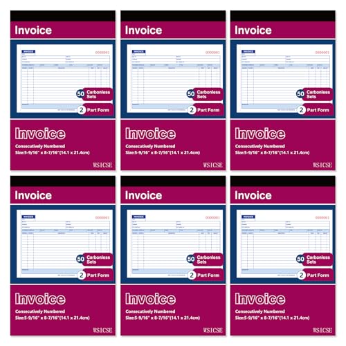 Carnet de factures autocopiant en 2 parties avec duplication nette pour gestion commerciale