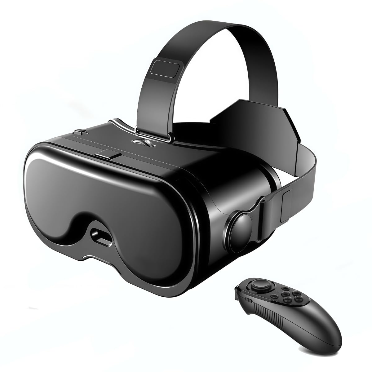 XUMIUZIY Cuffie VR per Telefono, Occhiali 3D VR con Controller Bluetooth, Lenti HD Anti-luce Blu FOV 120° e Ingranaggi Regolabili, Cuffie realtà Virtuale 3D per Telefono da 5-7 Pollici