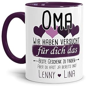 Tassendruck Geschenk Tasse mit Spruch PERSONALISIERT Oma von Enkelkindern – Kaffee-Tasse/Geschenkidee Geburtstag…