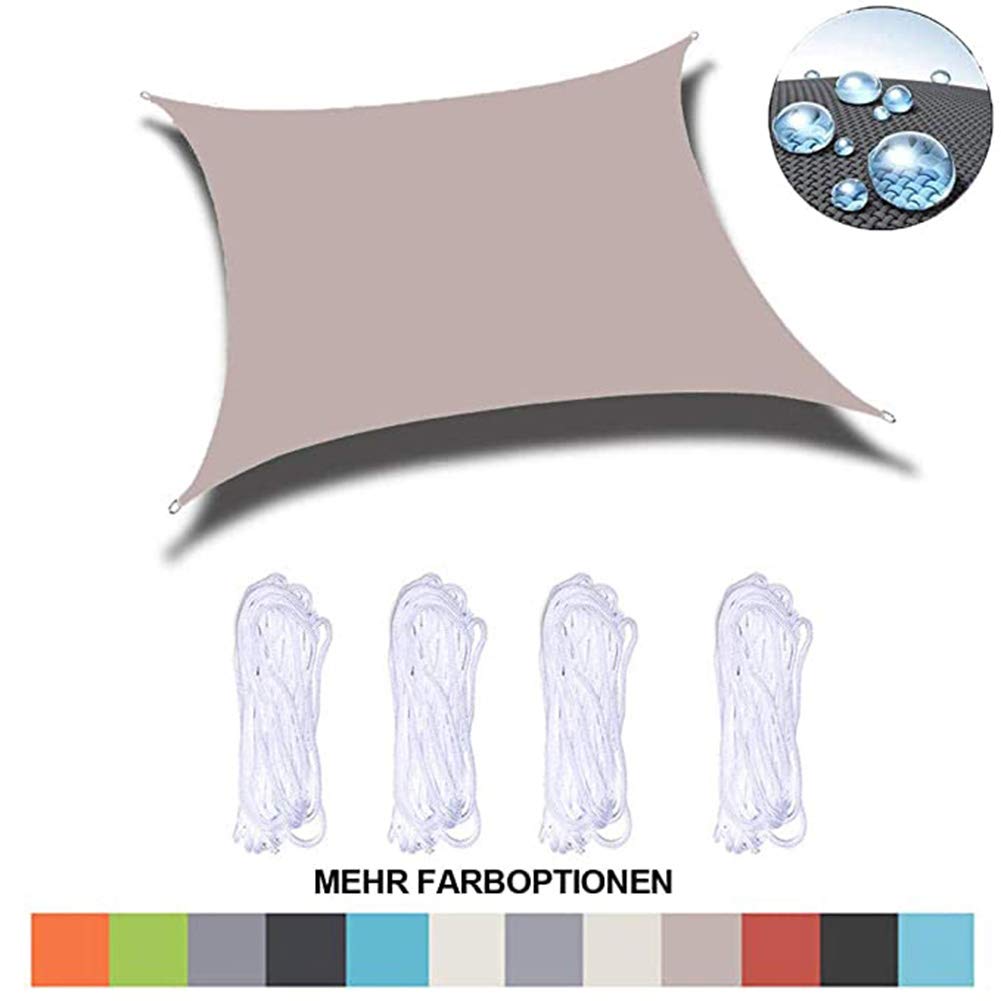 Zonneschermzeil Rechthoekig 260 x 280 cm Rechthoek Luifel Luifel Schaduwnet Uv-Bestendig, Weerbestendig Voor Tuin Buiten Terras Feest Pergola, Zand