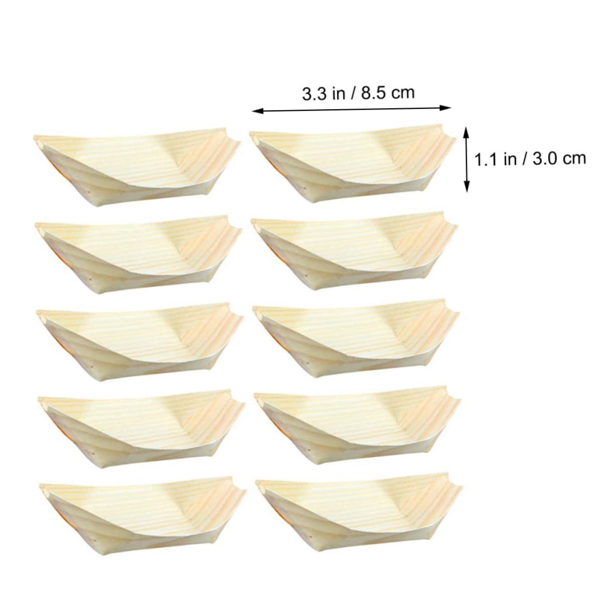 HOMOCONO 150pcs Sushi Wooden Boat Snack Containers Boat Shaped Plate Charcuterie Boards Basket Sushi Serving Boat Sushi Take Out Trays Sushi Serving Plate Bandejas Kit Serving Platter Khaki