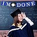 I'm Done Graduation Banner Decorations - No DIY Required | Blue, White Felt Sign Graduation Party Supplies 2021 | 2021 Graduation Decorations Photo Backdrop for High school, College Grad Party Decor