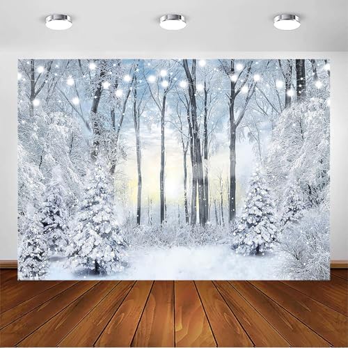 Avezano Fondale invernale con foresta innevata, paesaggio invernale con alberi congelati, fiocchi di neve, decorazioni per feste di Natale, paesaggi invernali, paesaggi naturali, sfondo fotografico