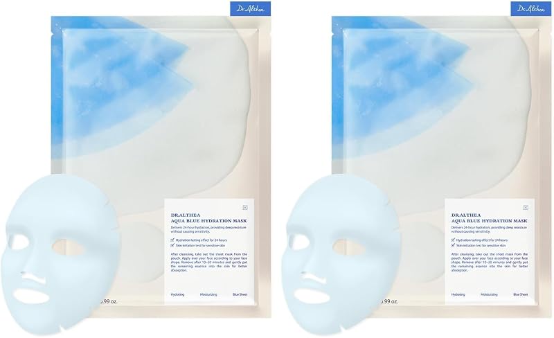 Máscara facial de hidratação Aqua Blue Dr.Althea, Pacote com 8