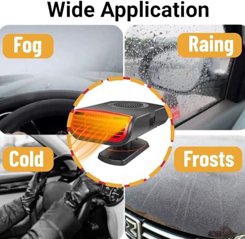 Showvigor Autoheizung 12V Zigarettenanzünder, 150W Anti-Beschlag Auto-Heizung Windschutzscheibe Defroster, 360° Drehbarer Scheibenenteiser Car Heater