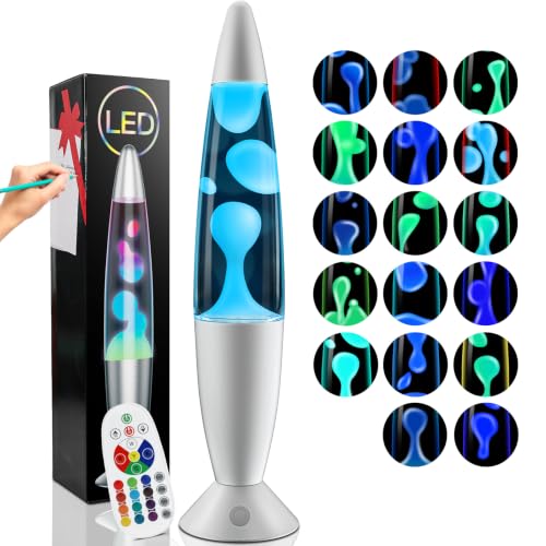 Image of Blue Liquid Motion Lamp 17 Colors Changing Light with Remote