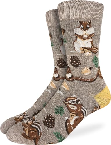 Good Luck Sock Men's Chipmunks Socks, Adult, Shoe Size 7-12