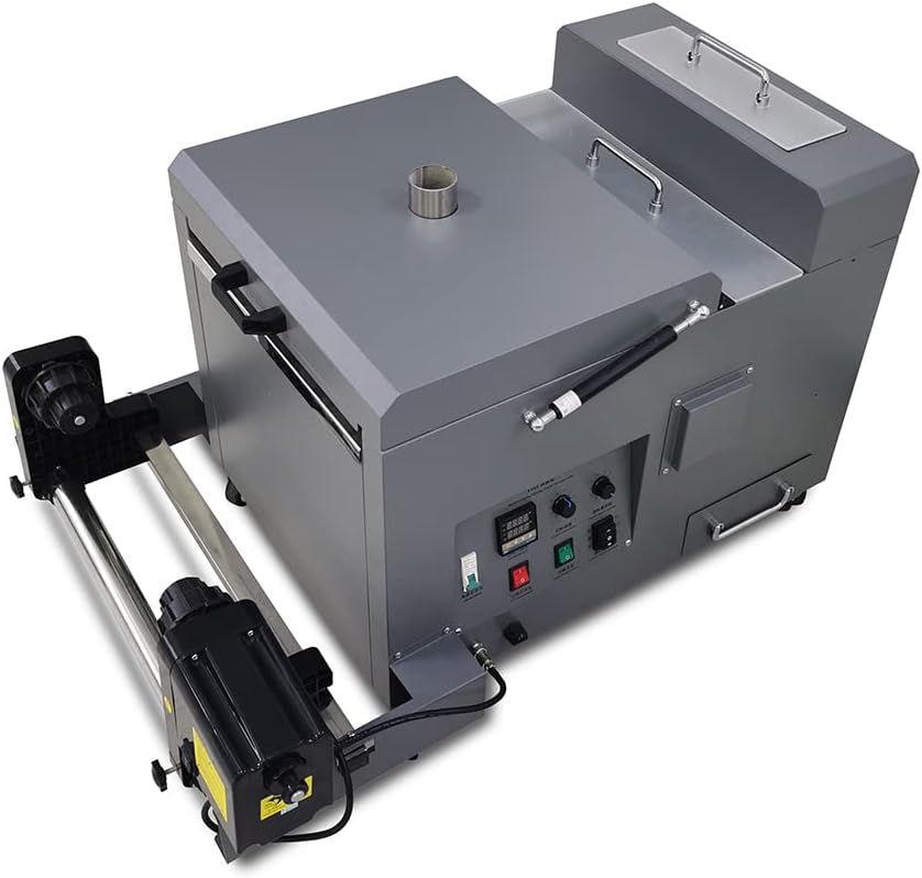 H-E UK Stock 13.4in(340mm) DTF Powder Shaker and Dryer Machine for Direct to Film Transfer Printing on T-Shirts Clothes, Automatic TPU Adhesive Powder Shaking Machine for DTF Printer