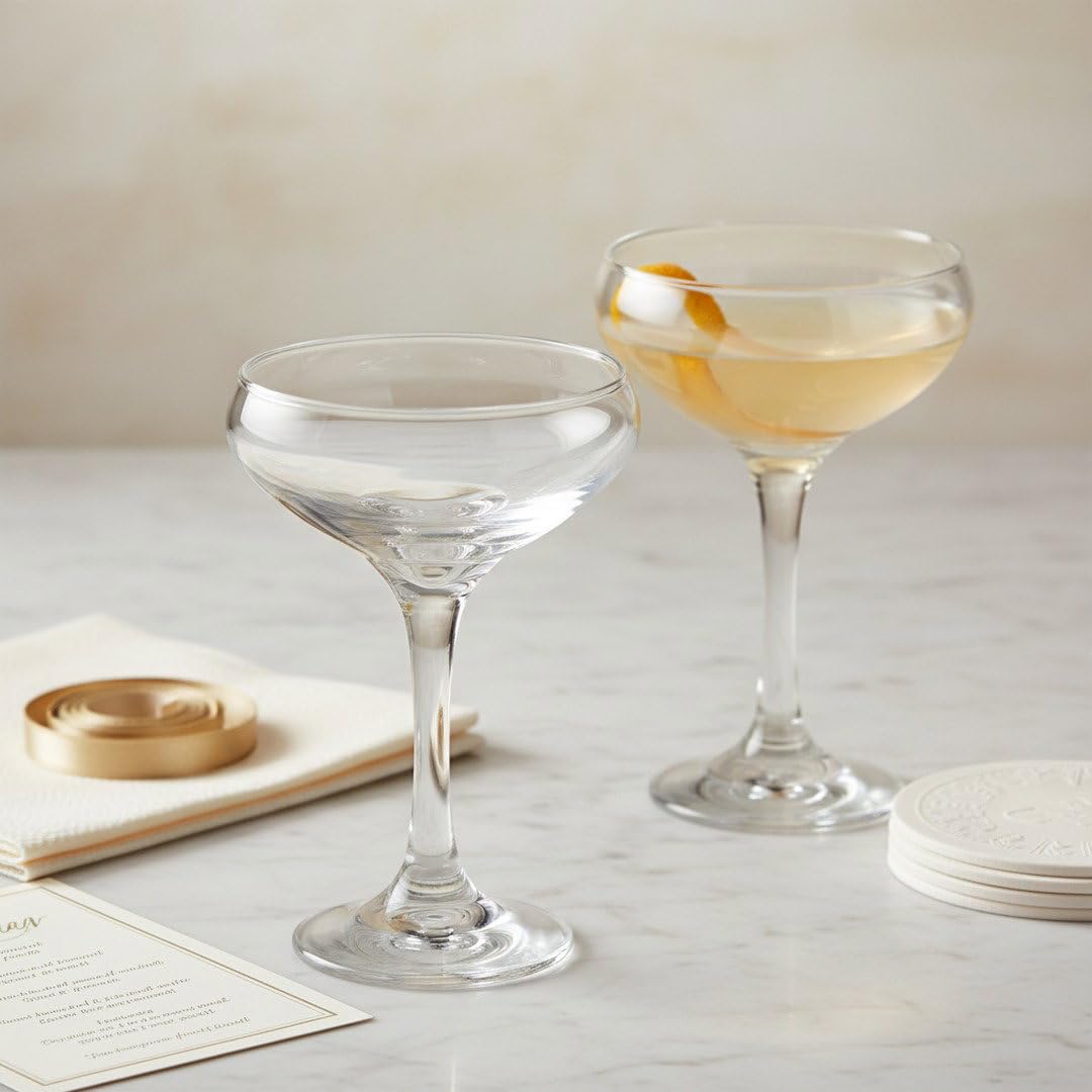 Algonquin Round Table Cocktail Glasses - Vintage Set -8