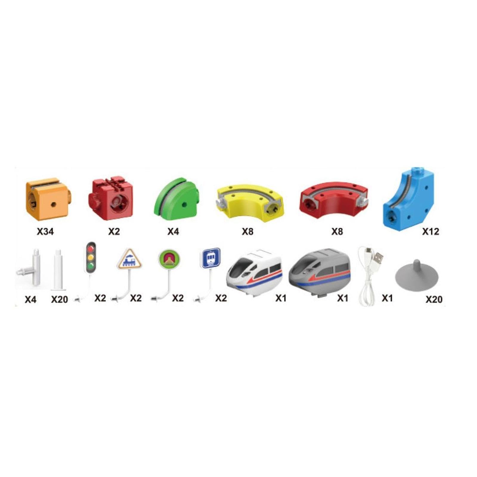 Mini Set Pista Treno Elettrico Giocattolo Costruzione Accessori Creativi Materiale Sicuro Giocattolo Flessibile Adatto per Bambini Genitori Casa Regal, 123 Pezzi