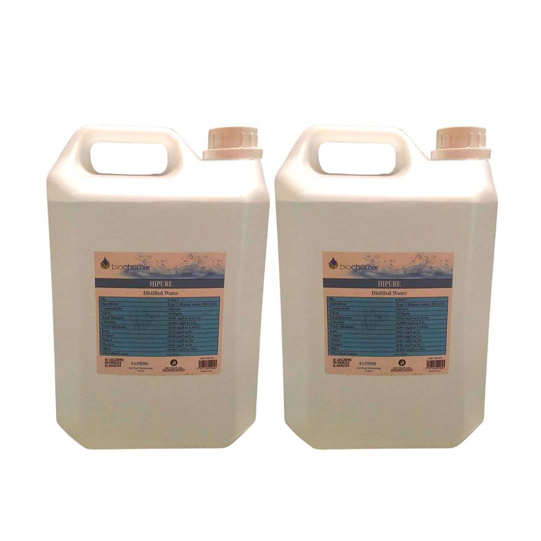 HIPURE Distilled Water 5 Liters bundle of 2
